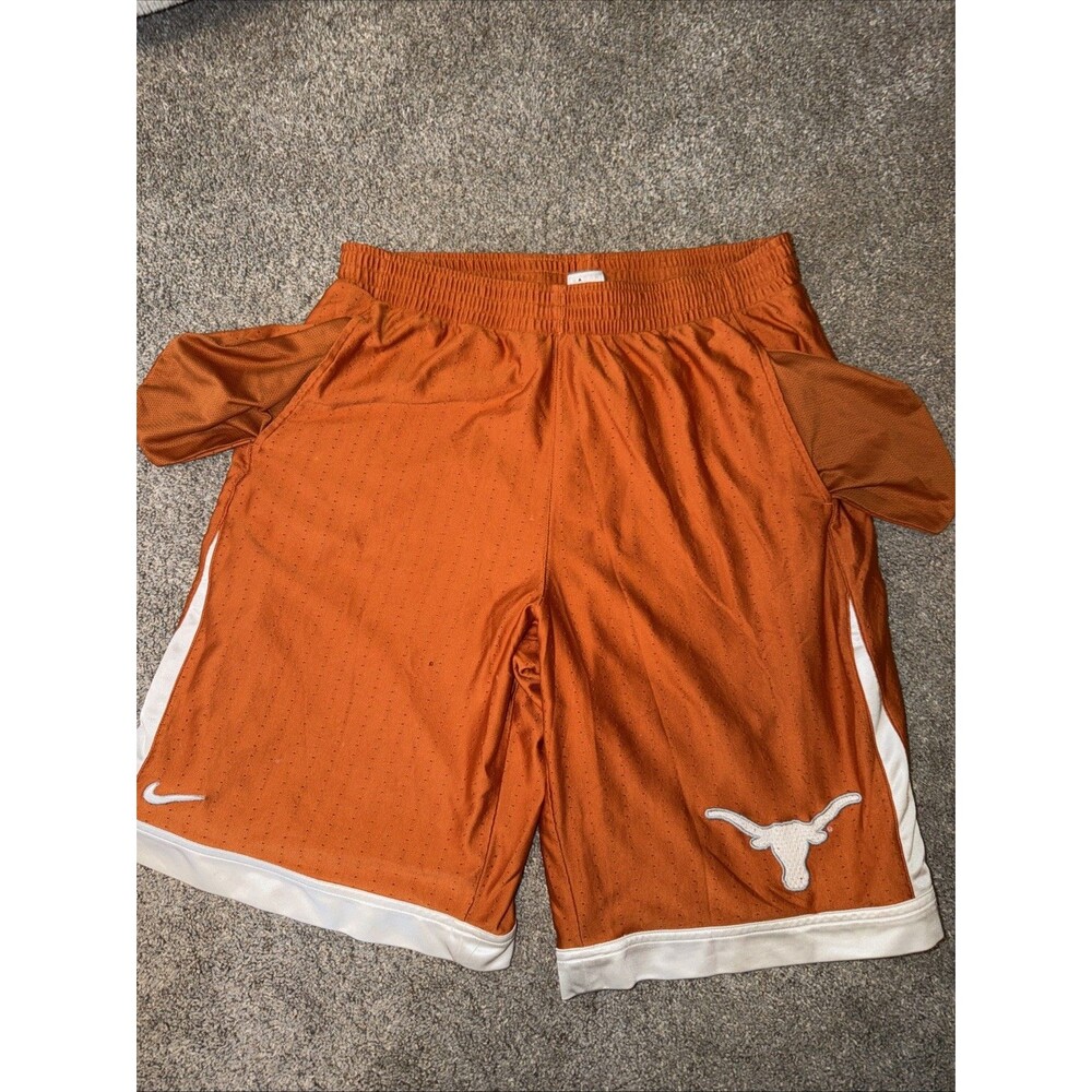 Y2K Vtg Texas Longhorns Shorts Mesh Mens XL Orange Basketball Nike FitDry * Hole